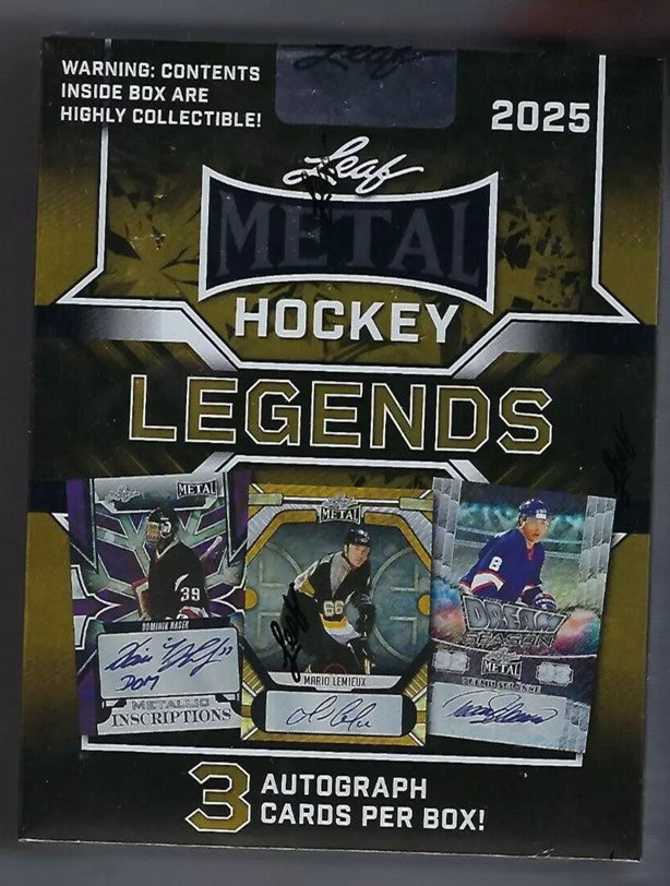 AGF 2025 ランダムリーフメタルバッジ 　BOX 2025 LEAF METAL LEGENDS HOCKEY HOBBY BOX – SCORE BIG COLLECTIBLES