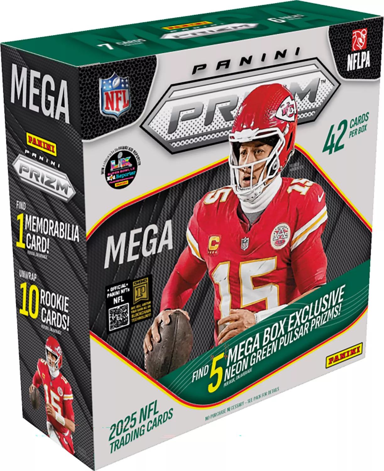 2025 Panini PRIZM Football Mega Box (NEON GREEN PULSAR PRIZMS)