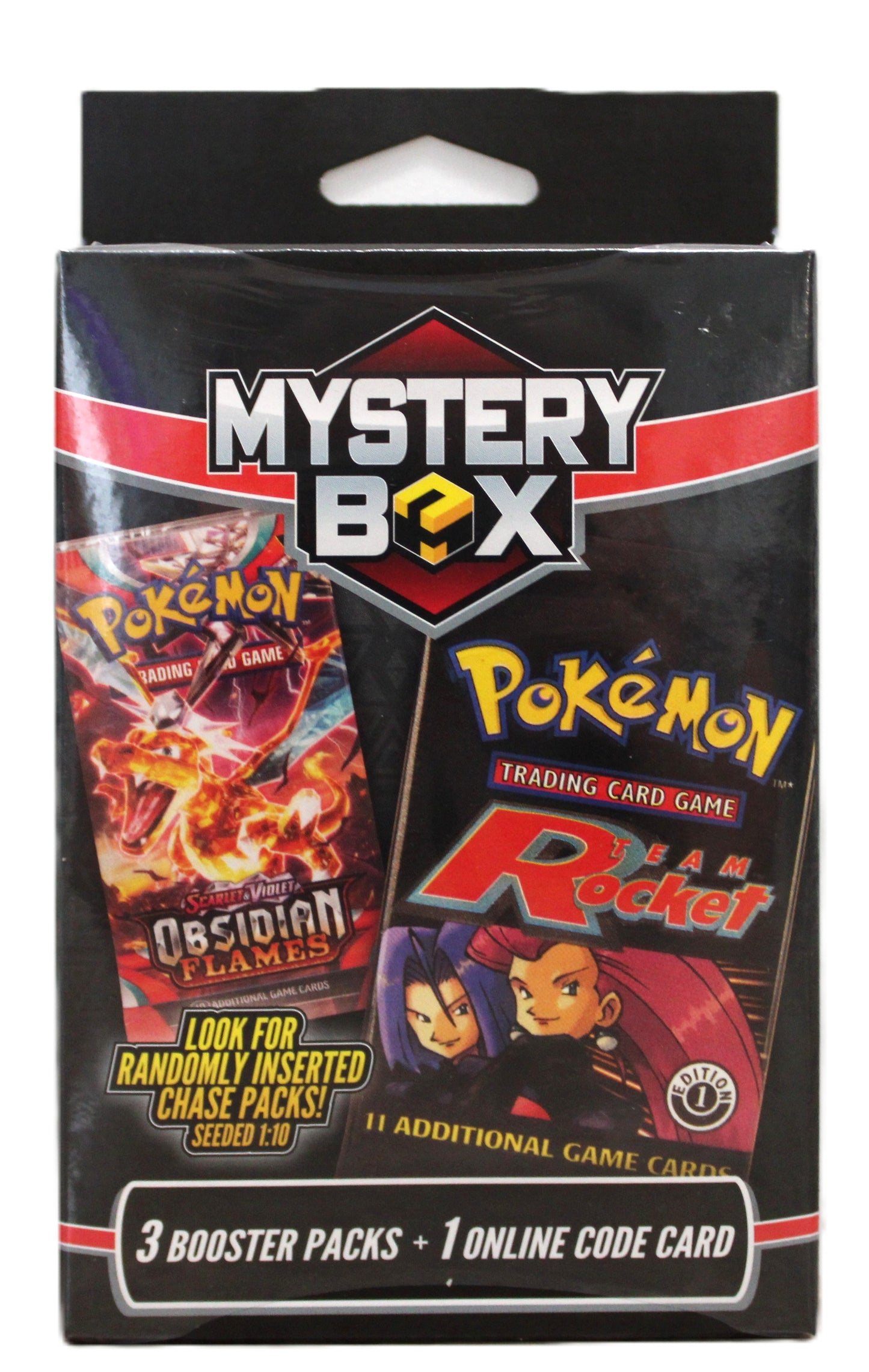 POKEMON MYSTERY Factory Sealed HANGER Box-3 Booster Pack+ 1 Online Code Card
