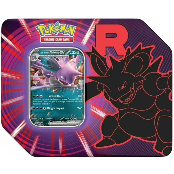 POKEMON CARDS DESTINED RIVALS TEAM ROCKET TIN NIDOLING EX PROMO 5 BOOSTER PACKS
