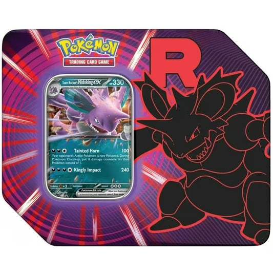 POKEMON CARDS DESTINED RIVALS TEAM ROCKET TIN NIDOLING EX PROMO 5 BOOSTER PACKS